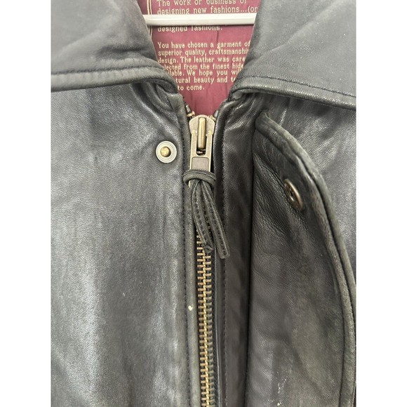 Couture by J. Park Black Genuine Lamb Leather Bomber Jacket w/ Pockets Mens L - Picture 2 of 6